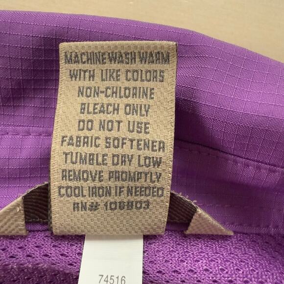 Duluth Trading Co Snap Front Shirt Long Sleeve Vented CoolPlus Outdoors Purple L - Picture 11 of 11